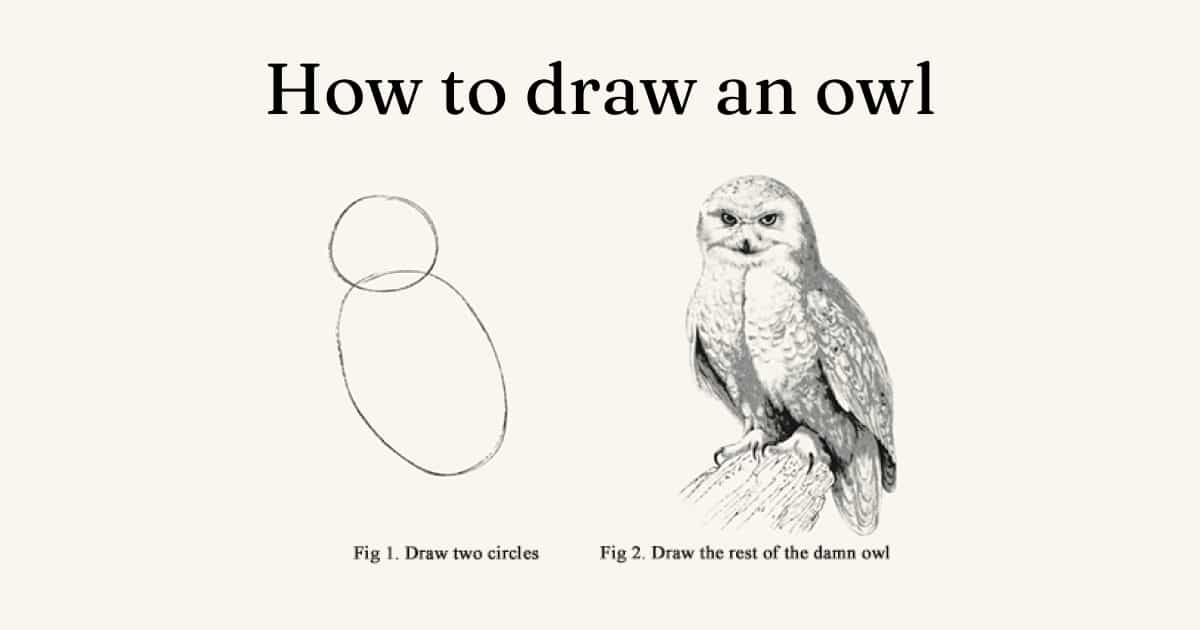 How to draw an owl