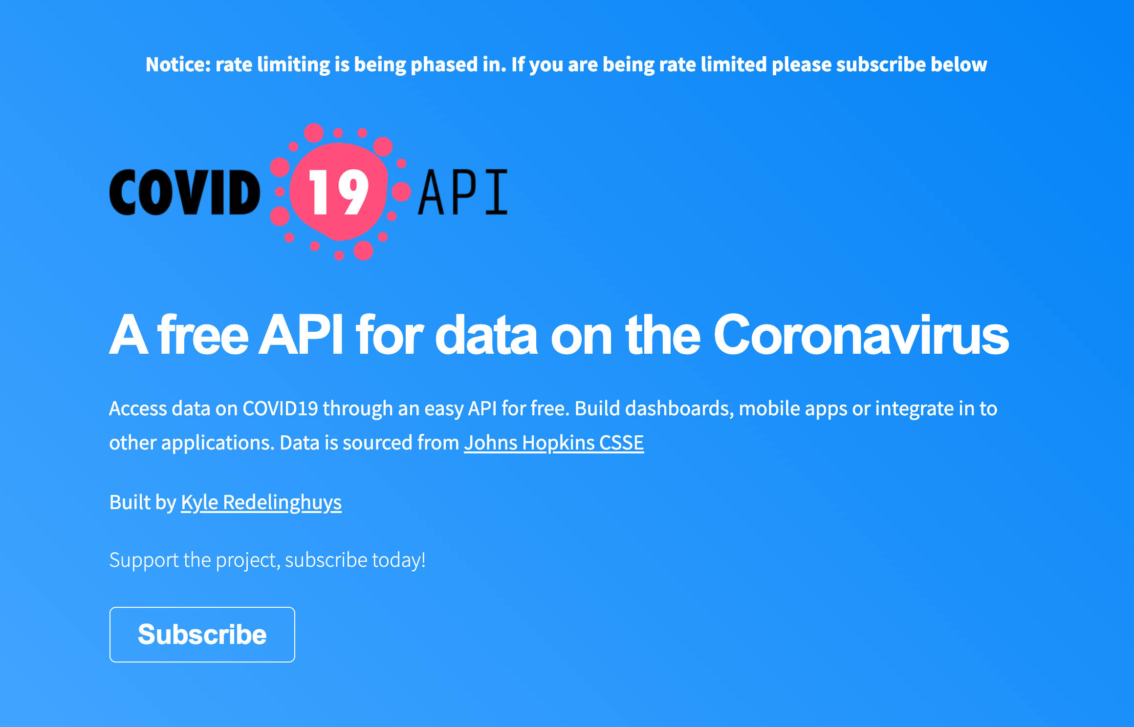 COVID 19 API