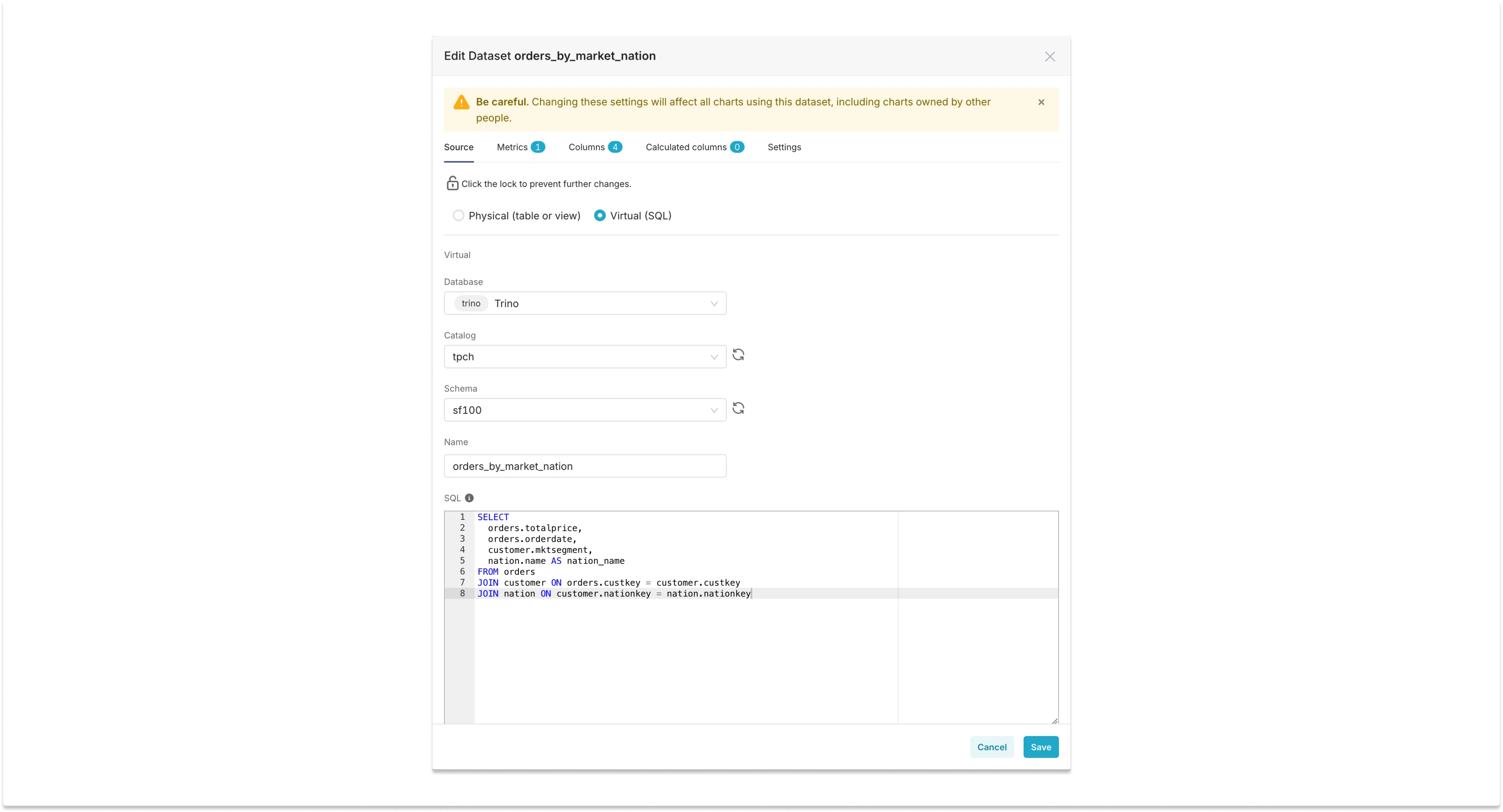 LFDB01 orders by market nation Query Definition