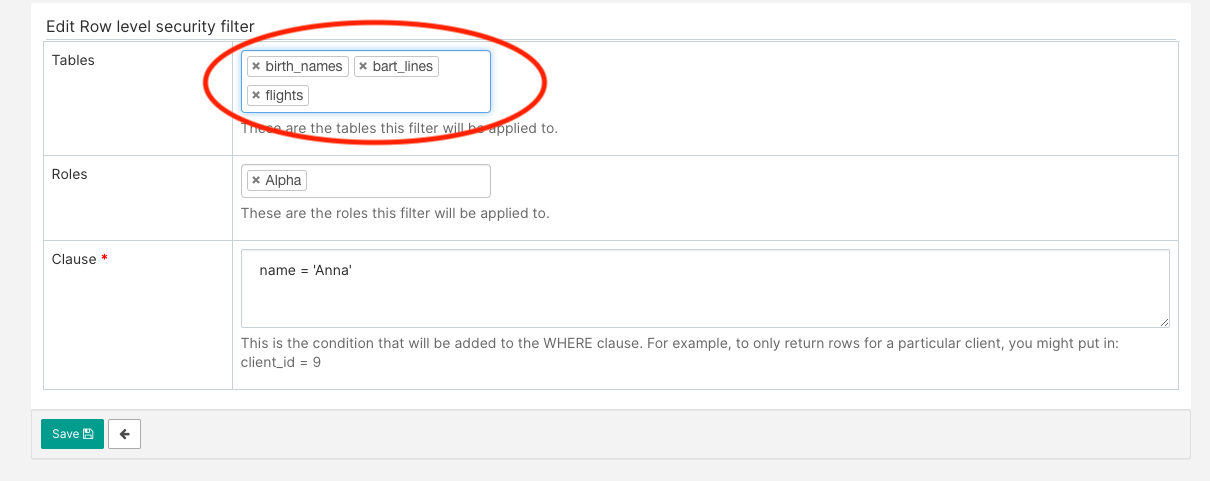 Row-Level Security with Multiple Filters