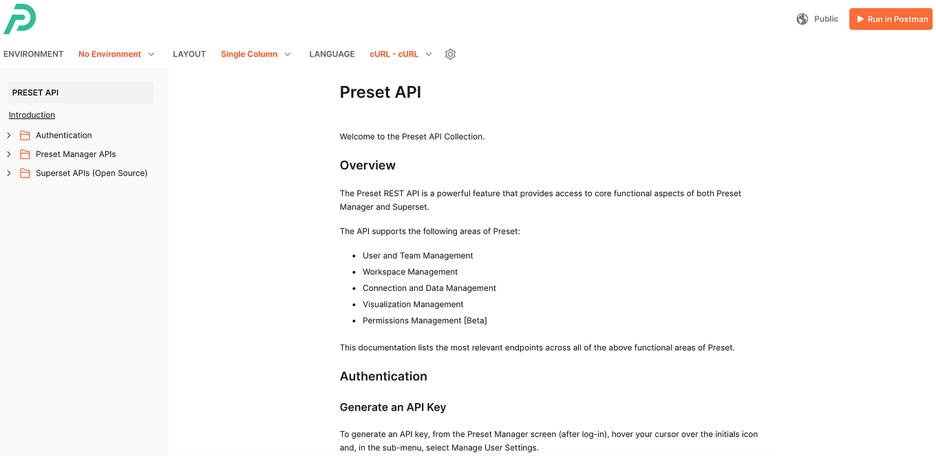Preset API Docs