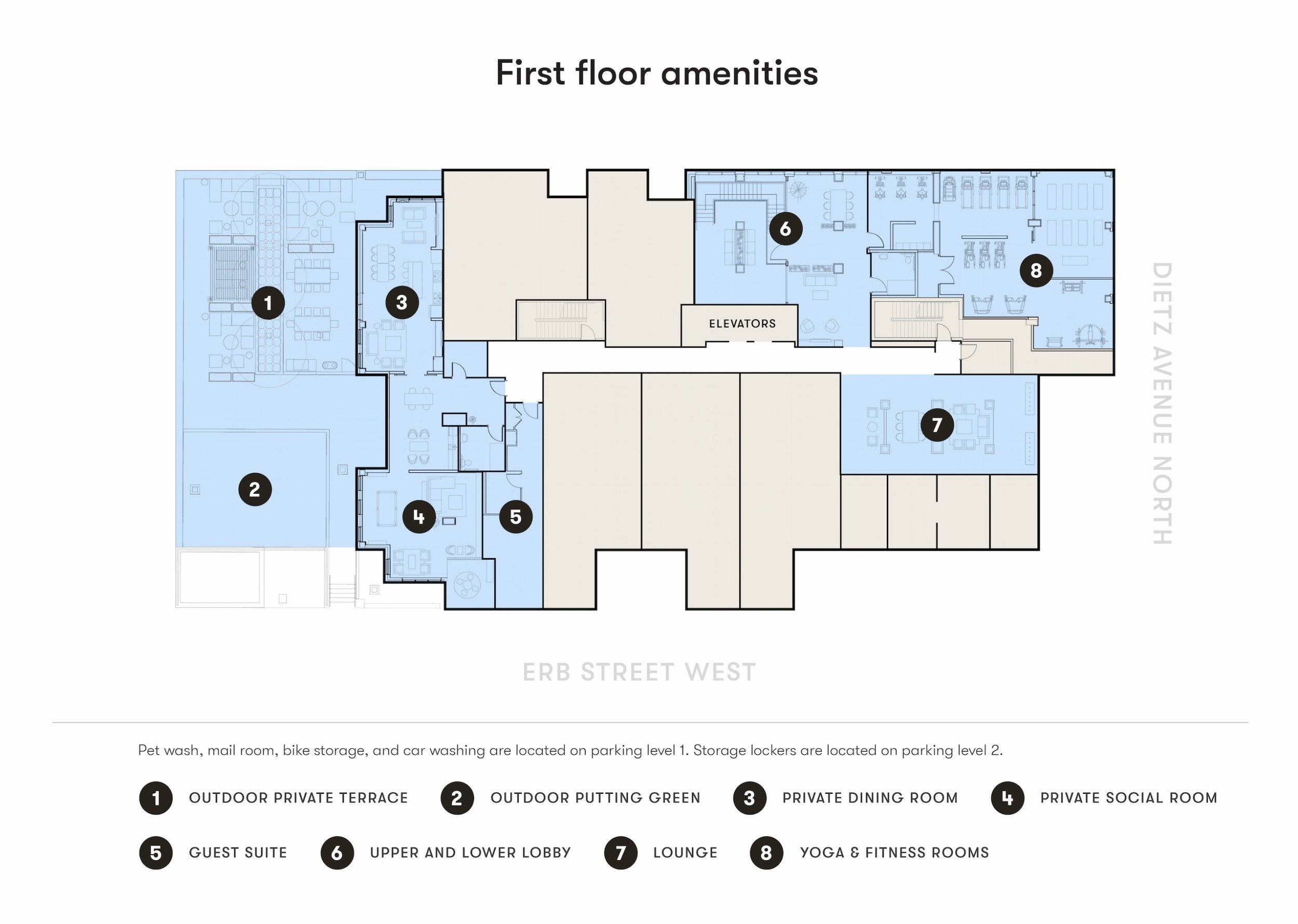 Site map of amenity locations