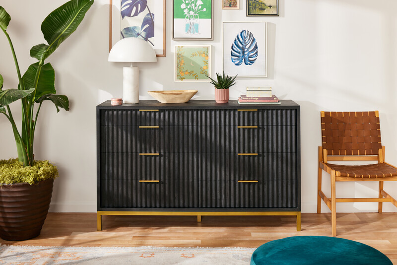 white christmas dresses Modern 3 Drawer Bedroom Chest Of Drawers With 8 Drawers Dresser, Clothes  Organizer Metal Pulls For Living Room, Bedroom, Hallway, Black,47.6 L X  15.7 main image 1