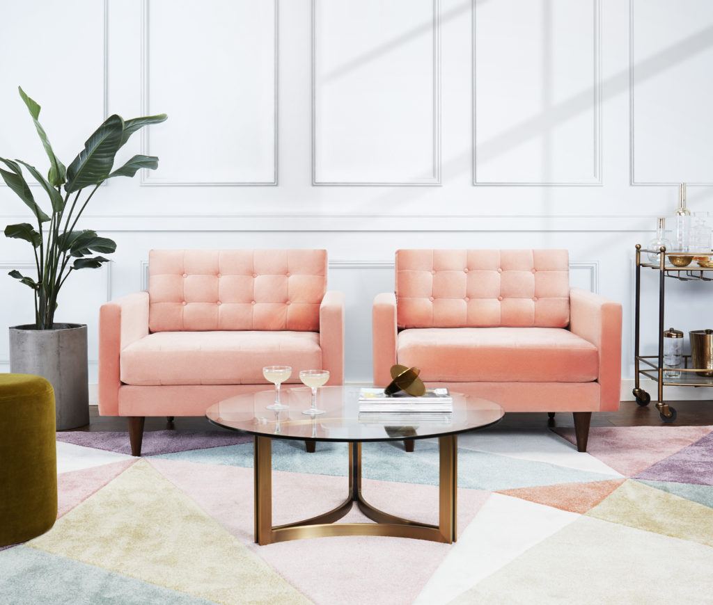 Joybird deals pink couch