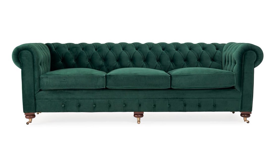 Joybird green online velvet sofa