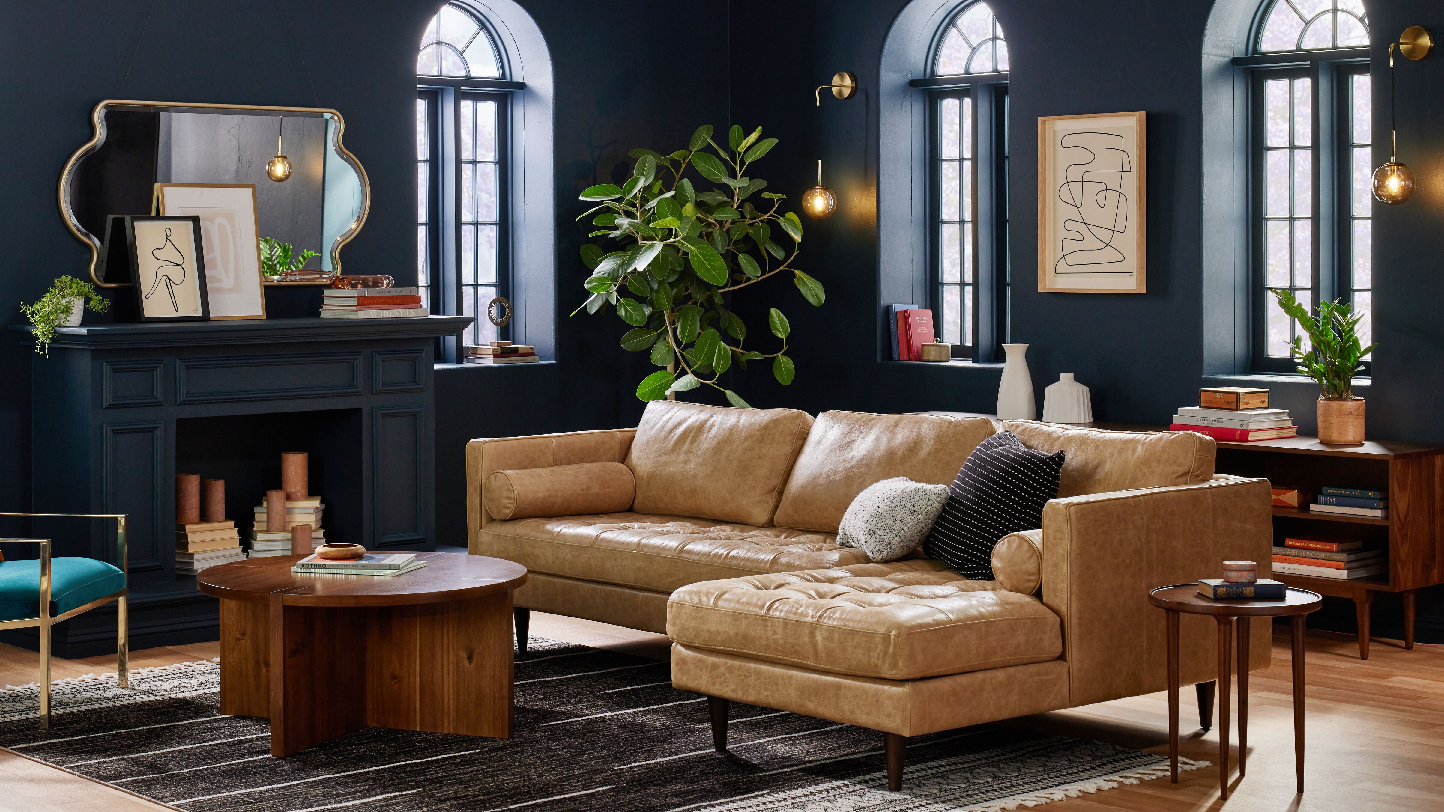 Joybird briar leather deals sectional