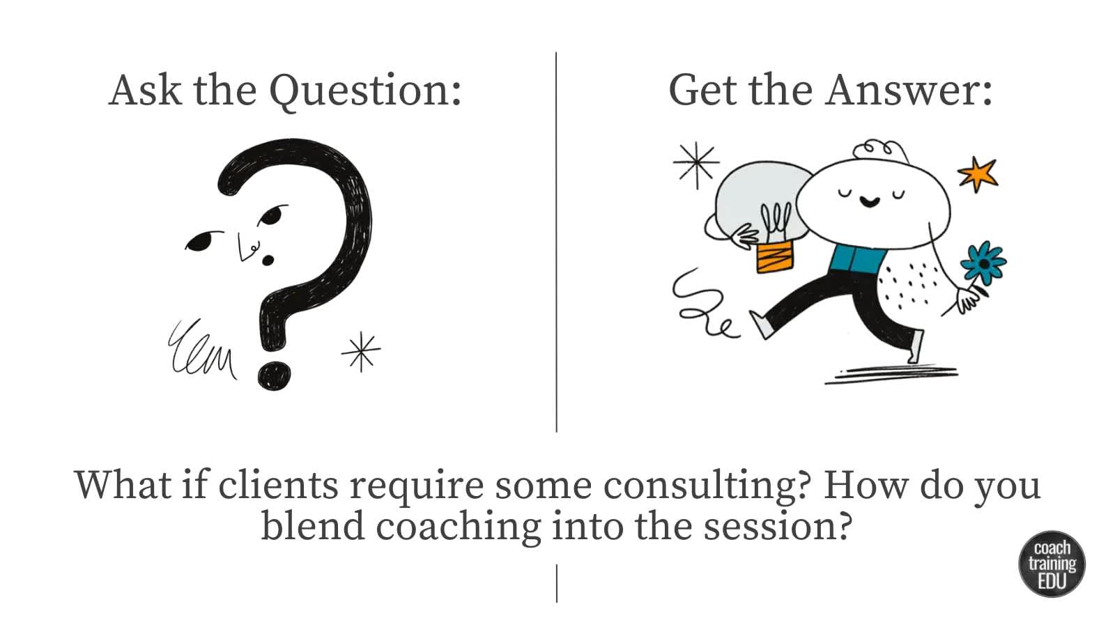 What if clients require some consulting? How do you blend coaching into the session?
