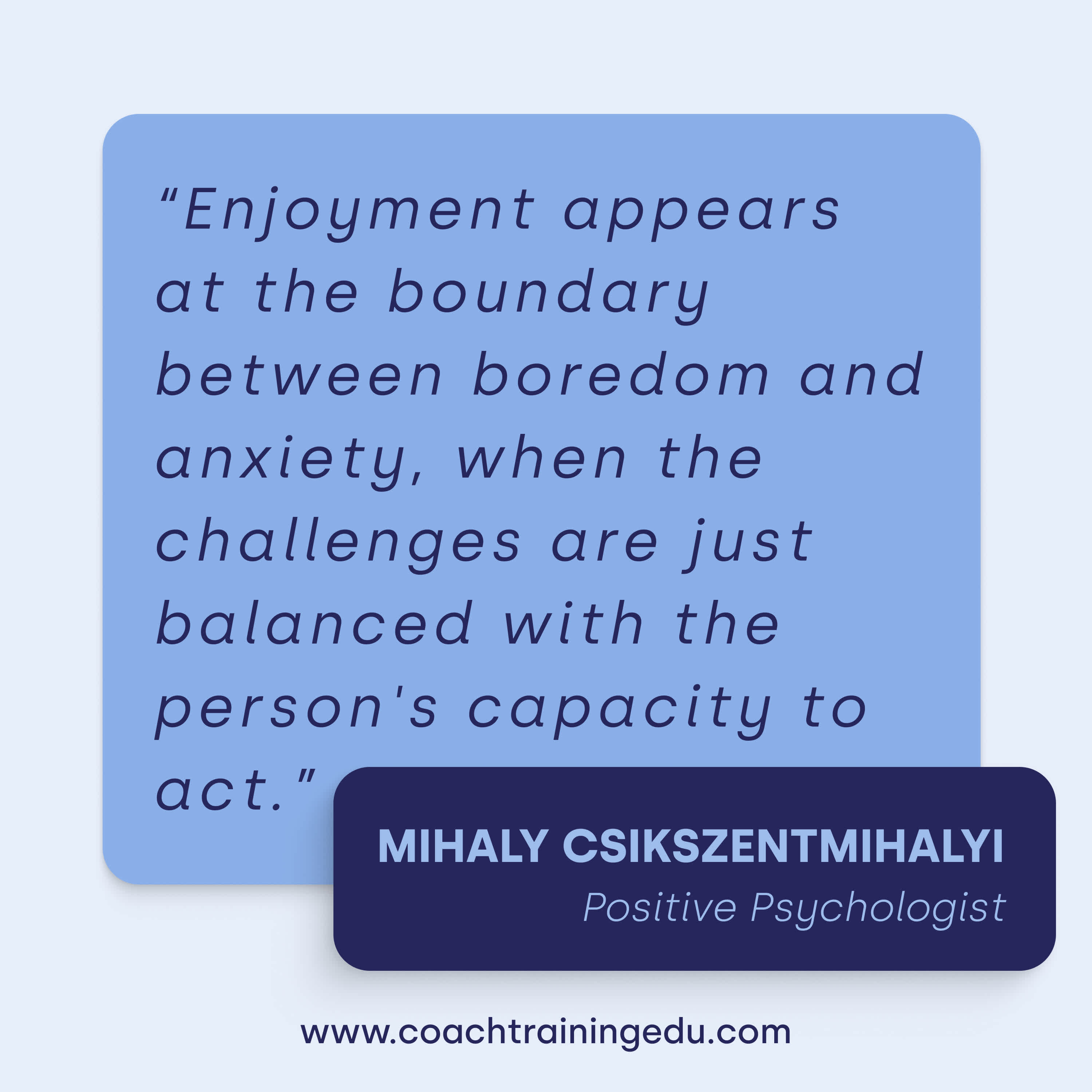 Mihaly quote - Flow blog post