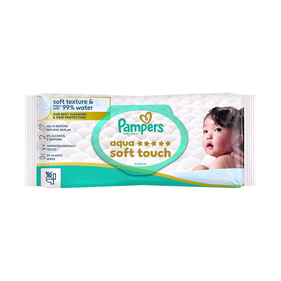 Pampers® Aqua Soft Touch doekjes, 5.0 van de 5 sterren
