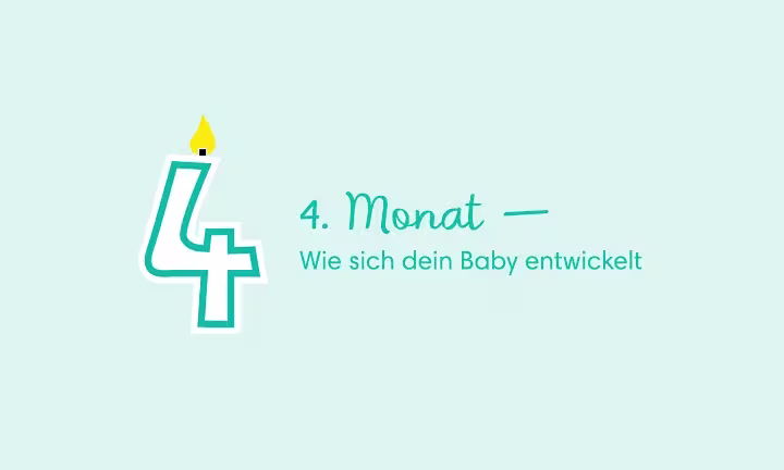 Geburtstagskerze in Form der Zahl 4 – 4. Monat: Wie sich dein Baby entwickelt