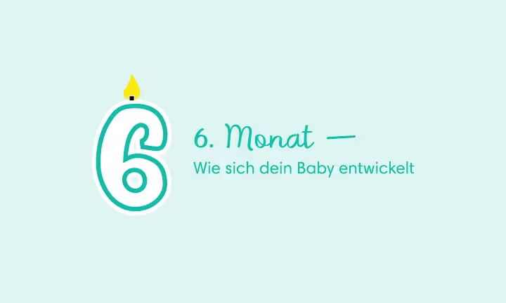 Geburtstagskerze in Form der Zahl 6 – 6. Monat: Wie sich dein Baby entwickelt