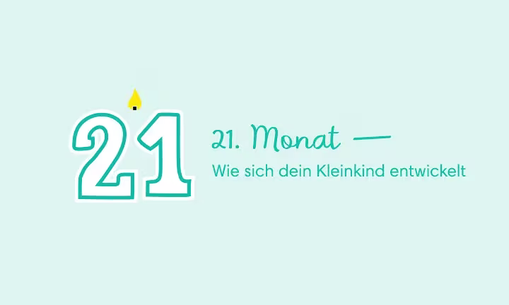 Geburtstagskerze in Form der Zahl 21 – 21. Monat: Wie sich dein Kleinkind entwickelt