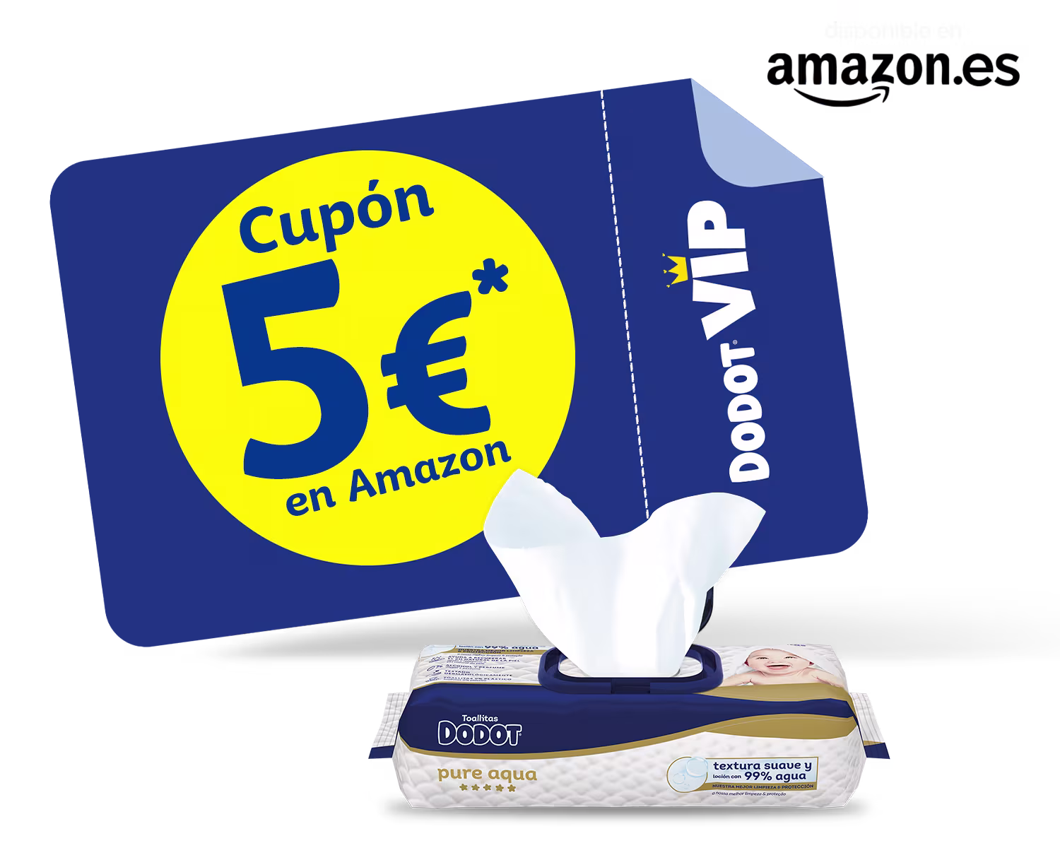 Cupón Amazon 5€ de dto. en Toallitas Dodot Pure Aqua