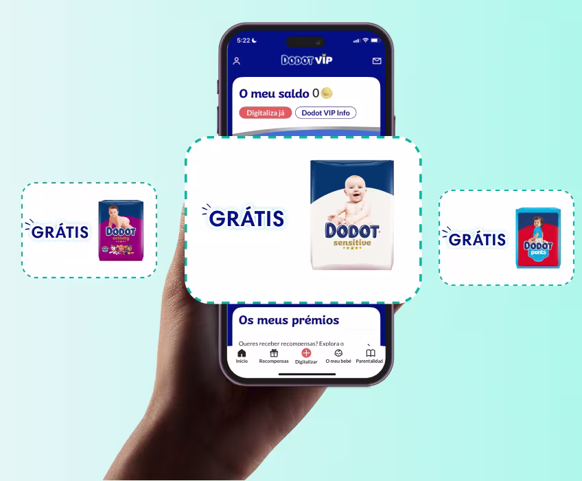 Dodot VIP, App Dodot VIP mostrada num telemóvel