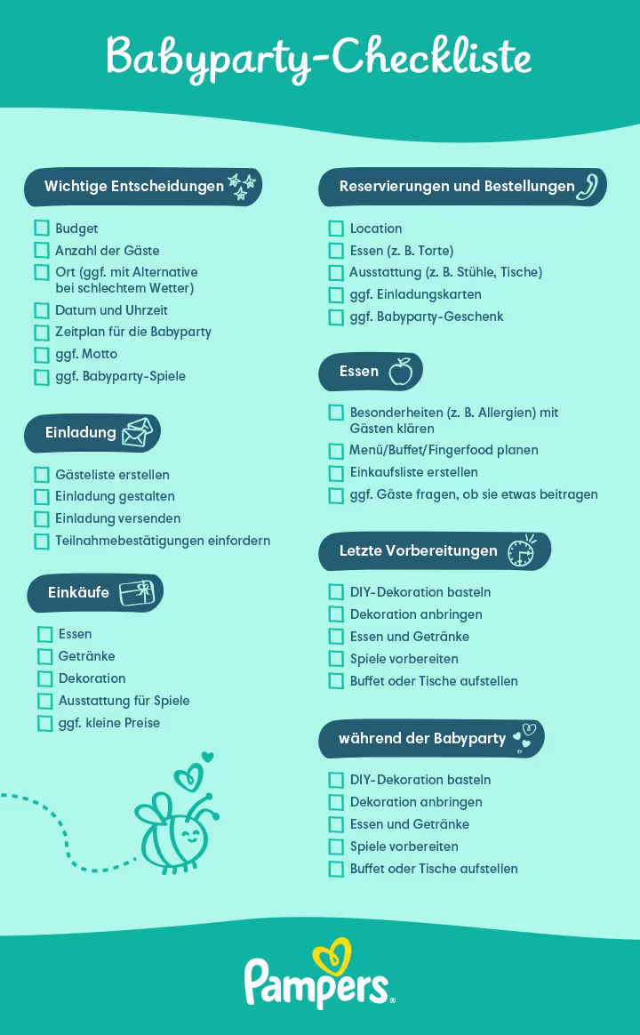 Babyparty-Checkliste Babyparty-Checkliste