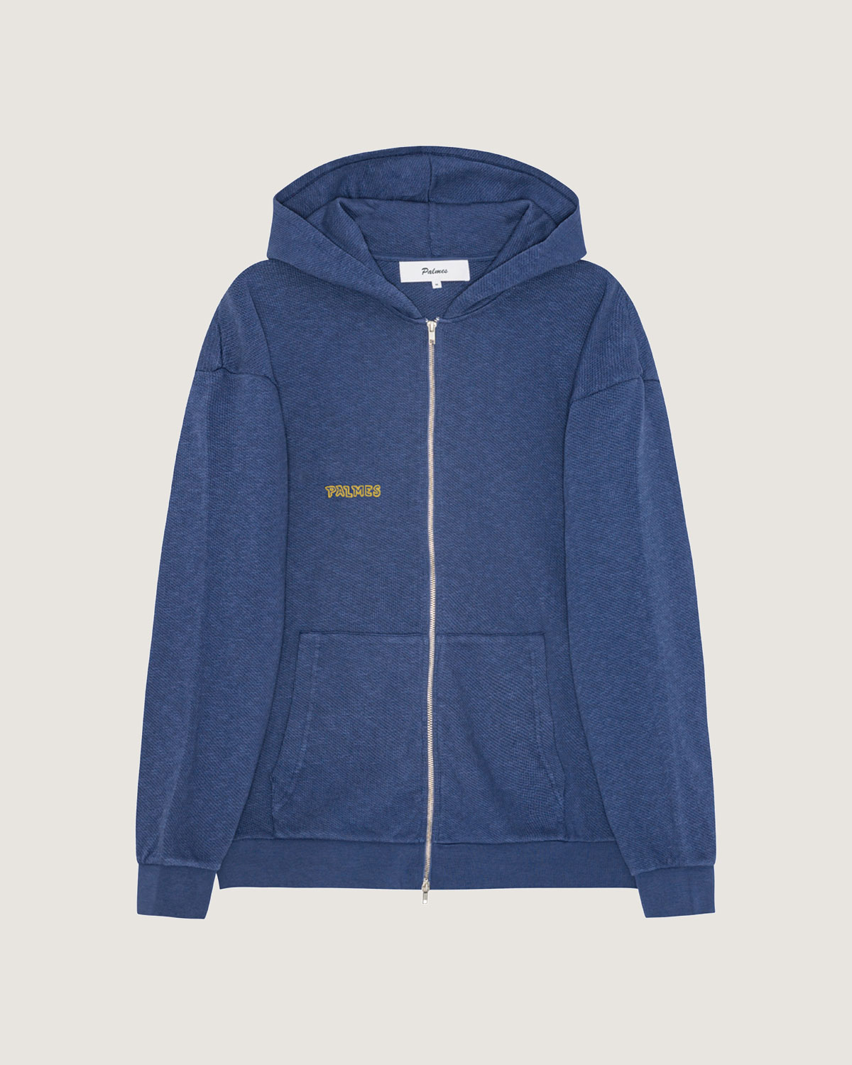 Waffle Zip Hooded Sweatshirt - Blue