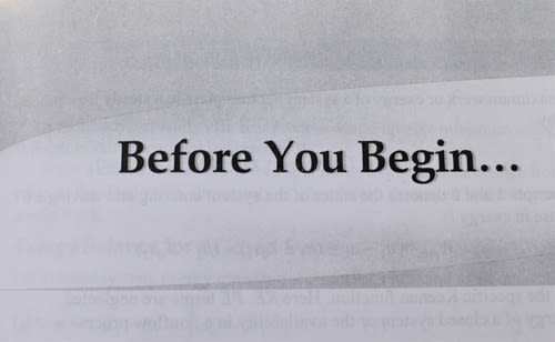 before you begin