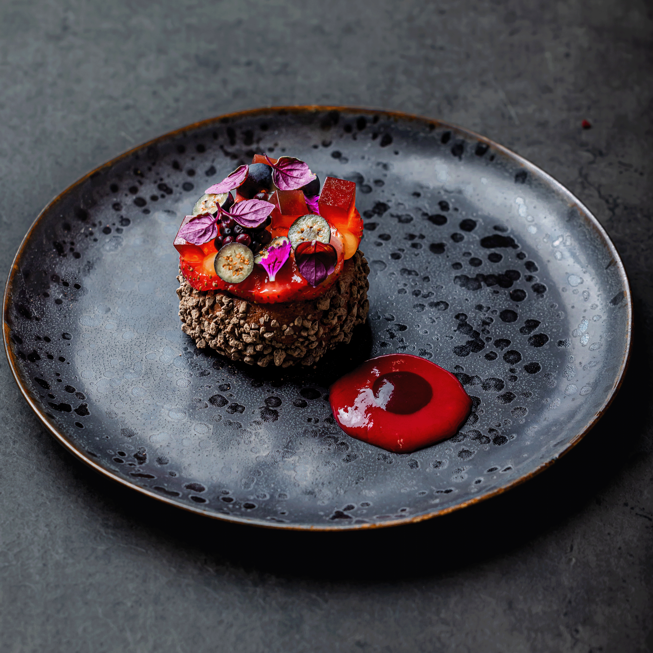 Hero Image Of Crimson Red Mousse & Seasonal Berries