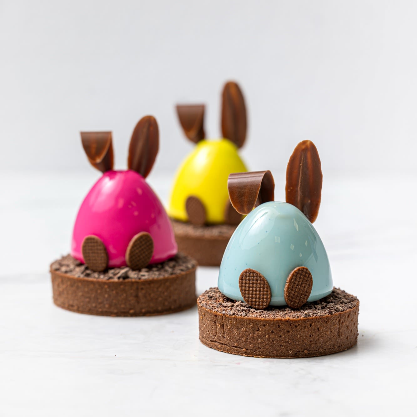 Vanilla Brownie Easter Bunny Tarts