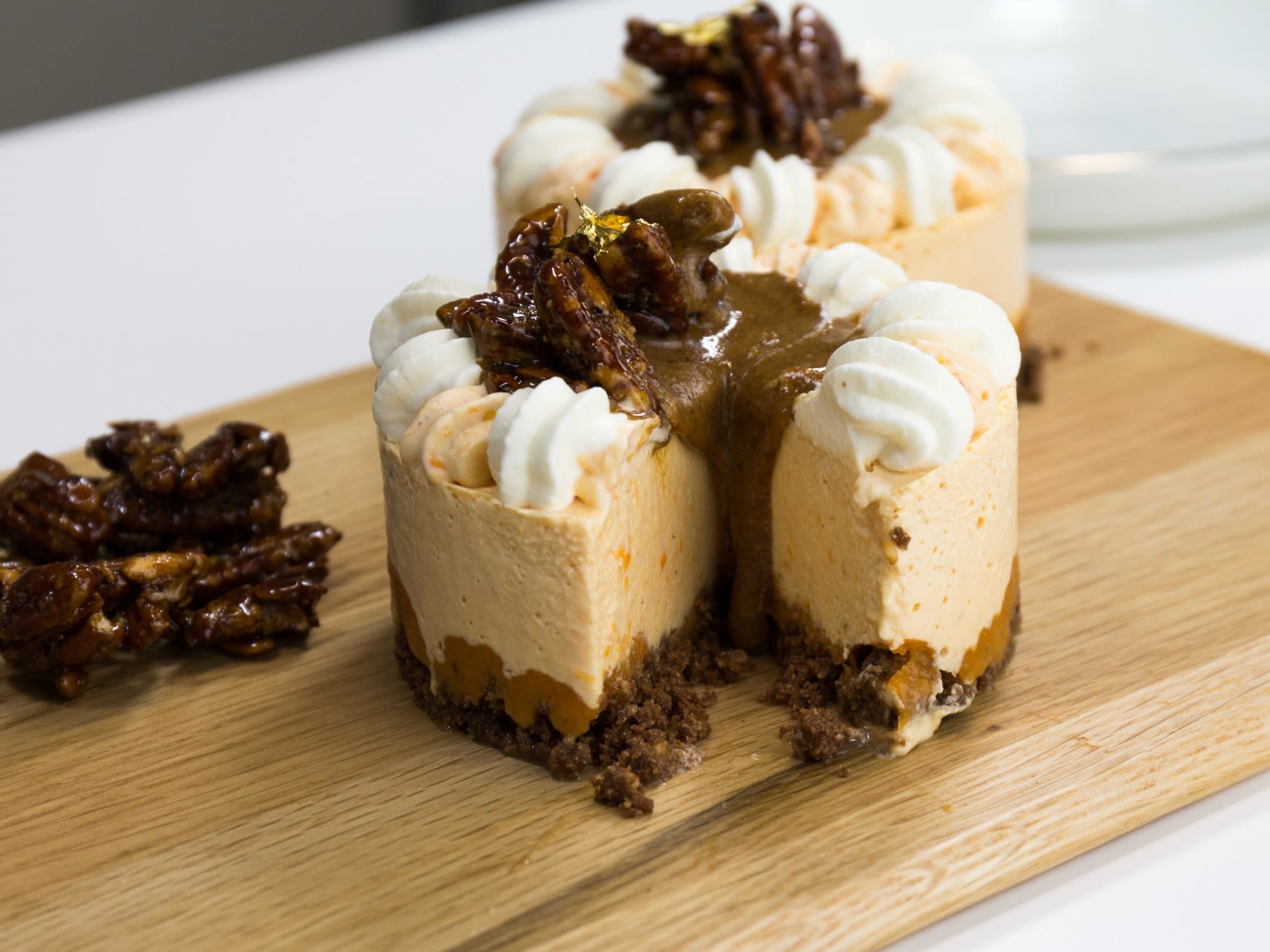 DeZaan Hero Image Of Spiced Pecan Cheesecake