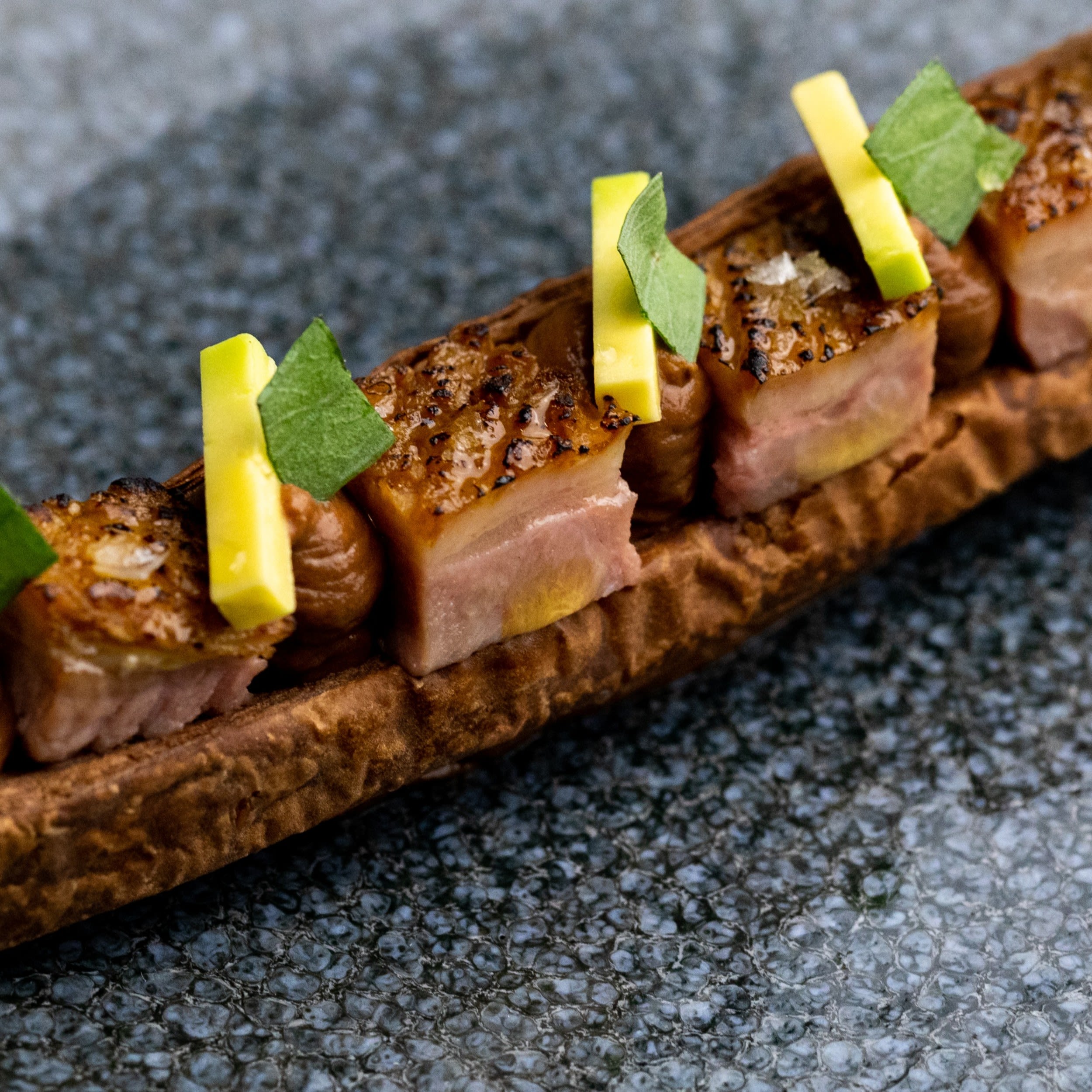 DeZaan Hero Image Of Rose Blush Crispy Duck Taco