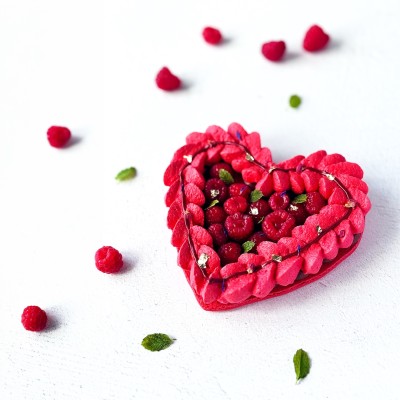 Raspberry Macaron Heart