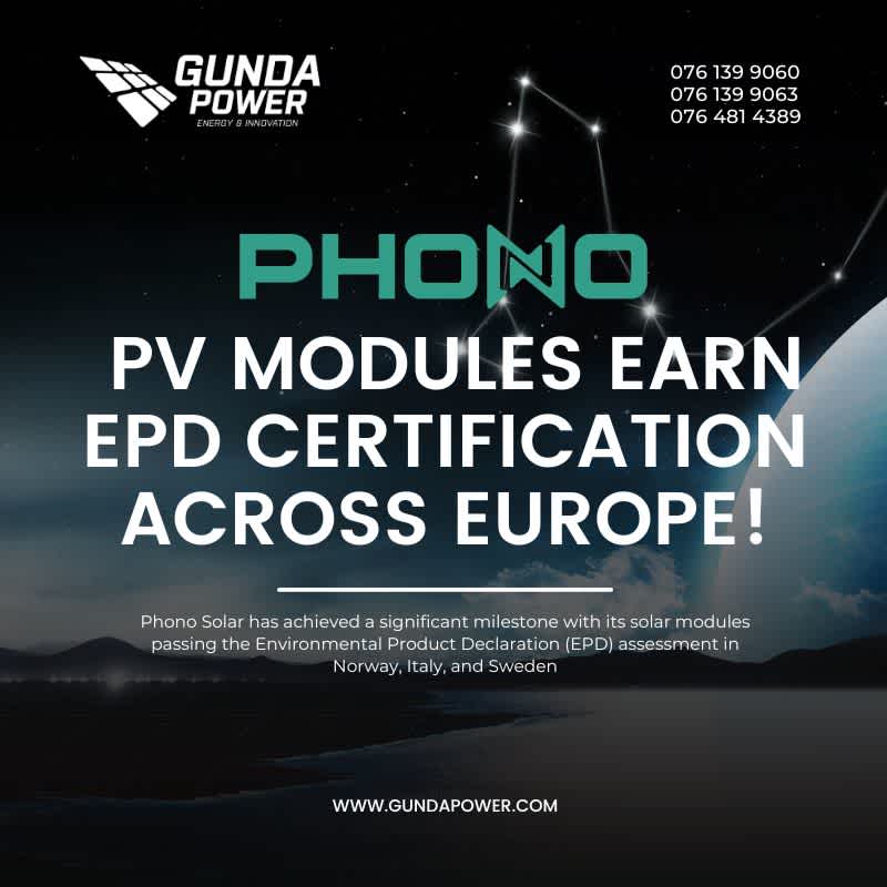 PHONO Solar PV Modules Earn EPD Certification Across Europe!