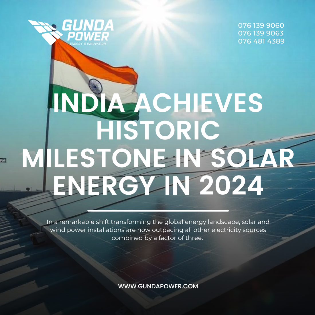 India Achieves Historic Milestone in Solar Energy in 2024