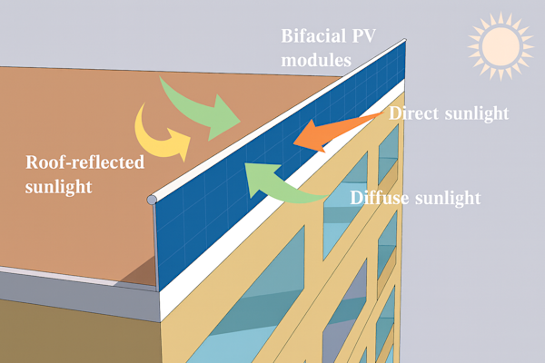 Vertical bifacial photovoltaic balustrade