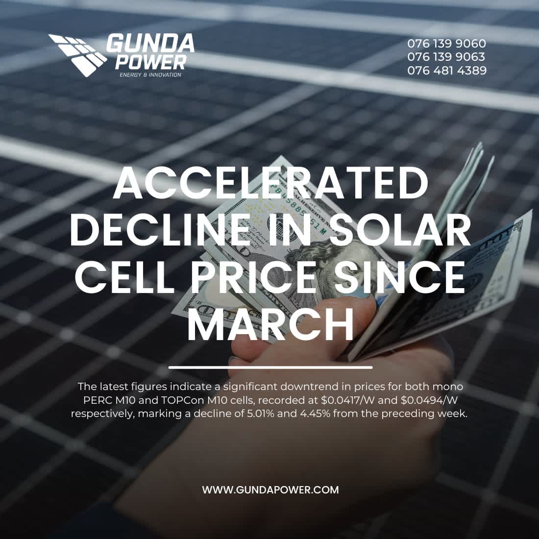 Accelerated Decline in Solar Cell Price