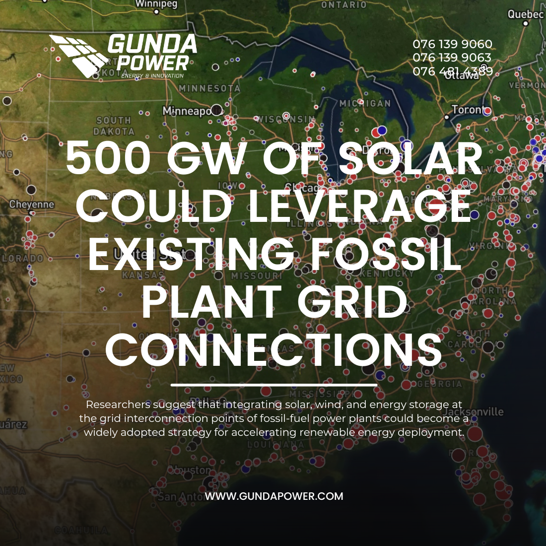 500 GW of Solar Could Leverage Existing Fossil Plant Grid Connections