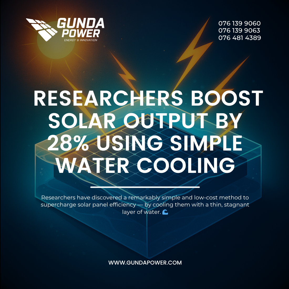 Cooler Panels, Higher Power: Researchers Boost Solar Output by 28% Using Simple Water Cooling Technique 