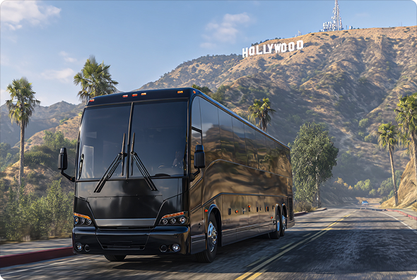## Visit LA Famous Places and Events in Comfort

Plan a group day at Universal Studios, arrange private bus transfers from LAX, or shuttle guests to a celebration in Malibu. Bookinglane’s charter bus rentals in Los Angeles are ideal for sightseeing tours, sports team travel, company off-sites, and concerts at venues like the Hollywood Bowl.

With experienced local drivers who know how to navigate L.A. traffic, you'll avoid delays and confusion. Whether your destination is Westwood, West Hollywood, Santa Monica, or somewhere in between, we ensure your group travels in style, on time, and without stress.