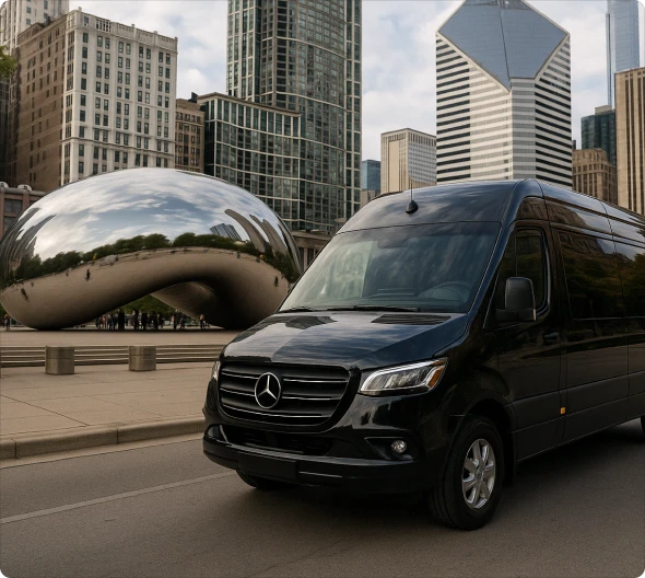 ## Just Landed? Our Airport Sprinter Van Service in Chicago, IL Has You Covered  

 Flying into Chicago, IL? Don’t wait in long taxi lines or deal with the chaos. Bookinglane’s airport Sprinter Van service offers a smooth, private experience from the moment you land. 

 Your driver will greet you inside the terminal, assist with your luggage, and escort you to your waiting Sprinter Van. No delays, no confusion—just a clean, spacious ride to your destination. 

 Whether you’re flying solo or arriving with a group, our airport Sprinter Vans in Chicago, IL make your arrival stress-free.
