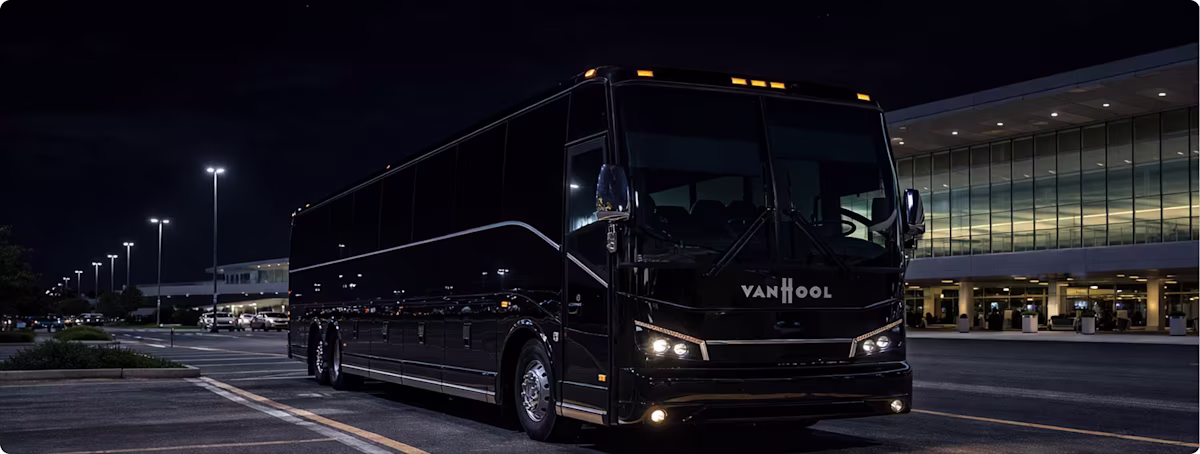 ## Charter Bus Service at Los Angeles International Airport (LAX) — The Easy Option for Large Groups
Bookinglane provides charter bus service from Los Angeles International Airport (LAX) for the bigger groups that require the perfect blend of reliability & comfort for that airport transfer. With our network of mid-size buses, large coaches, and full-size charter buses we can comfortably accommodate groups of 15 or more passengers.
Charter buses are perfect for corporate events, company conferences, family weddings, tour groups & just about any other event that needs a professional solution for getting everyone from the airport in one piece. Our experienced drivers will take care of getting everyone to their destination safely & on time - hassle free.
At Bookinglane our charter bus transfers from Los Angeles International Airport (LAX) are tried, tested & proven to be the perfect solution to the logistical nightmare of getting a big group from & to the airport.