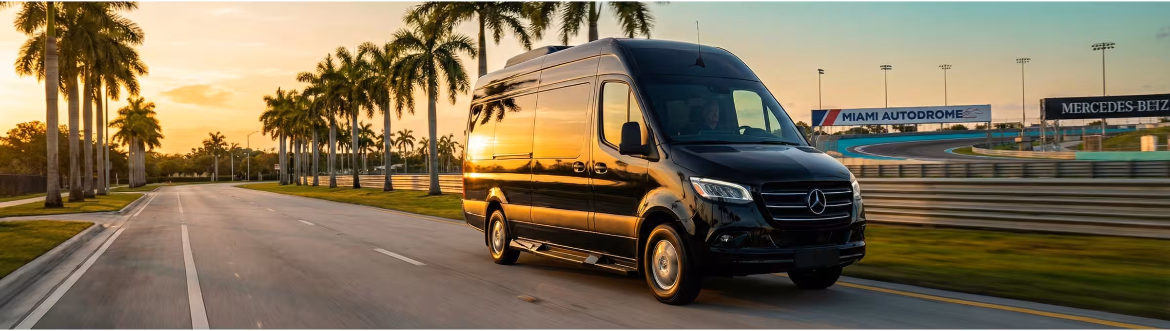 ## Sprinter Van Service for the Formula 1 Miami Grand Prix 2026

The Formula 1 Miami Grand Prix is one of the most electrifying events on the global sporting calendar, drawing racing fans, corporate sponsors, and VIP guests from around the world to the Miami International Autodrome. Arriving at an event of this magnitude deserves a level of transportation that matches its prestige, and Bookinglane's premium Sprinter Van service delivers exactly that — offering a sophisticated, spacious, and chauffeur-driven experience for groups who refuse to compromise on comfort or style.

Our Sprinter Van service includes three distinct configurations, each designed to meet a different set of needs while maintaining Bookinglane's uncompromising standards of luxury and professionalism. Whether your group prioritizes boardroom-level refinement, efficient shuttle-style transfers, or the unmistakable glamour of a limousine experience on wheels, there is a Sprinter option perfectly suited to your Formula 1 weekend.

The **Executive-Style Sprinter Van** accommodates up to 12 passengers, with select options up to 14 passengers, and is outfitted with premium leather seating, climate control, and a refined interior atmosphere ideal for corporate delegations, sponsor groups, and VIP clients who expect nothing short of excellence during race weekend.
The **Shuttle-Style Sprinter Van**, also accommodating up to 12 passengers with select options up to 14 passengers, is the smart choice for larger groups needing reliable, comfortable, and efficient transfers between hotels, hospitality venues, and the autodrome across multiple sessions throughout the weekend.
For those who want to make a true statement on arrival, the **Limo-Style Sprinter Van** accommodates up to 12 passengers, with select options up to 14 passengers, and combines the commanding presence of a stretched limousine interior with the versatility of a Sprinter platform — think ambient lighting, premium finishes, and an atmosphere that sets the tone for an unforgettable Formula 1 experience.

All Bookinglane Sprinter Van bookings include a professional, licensed chauffeur who is knowledgeable about the Miami area, race weekend traffic patterns, and the best approaches to the Miami International Autodrome — ensuring your group arrives on time, every time, without the stress of navigating race weekend congestion.