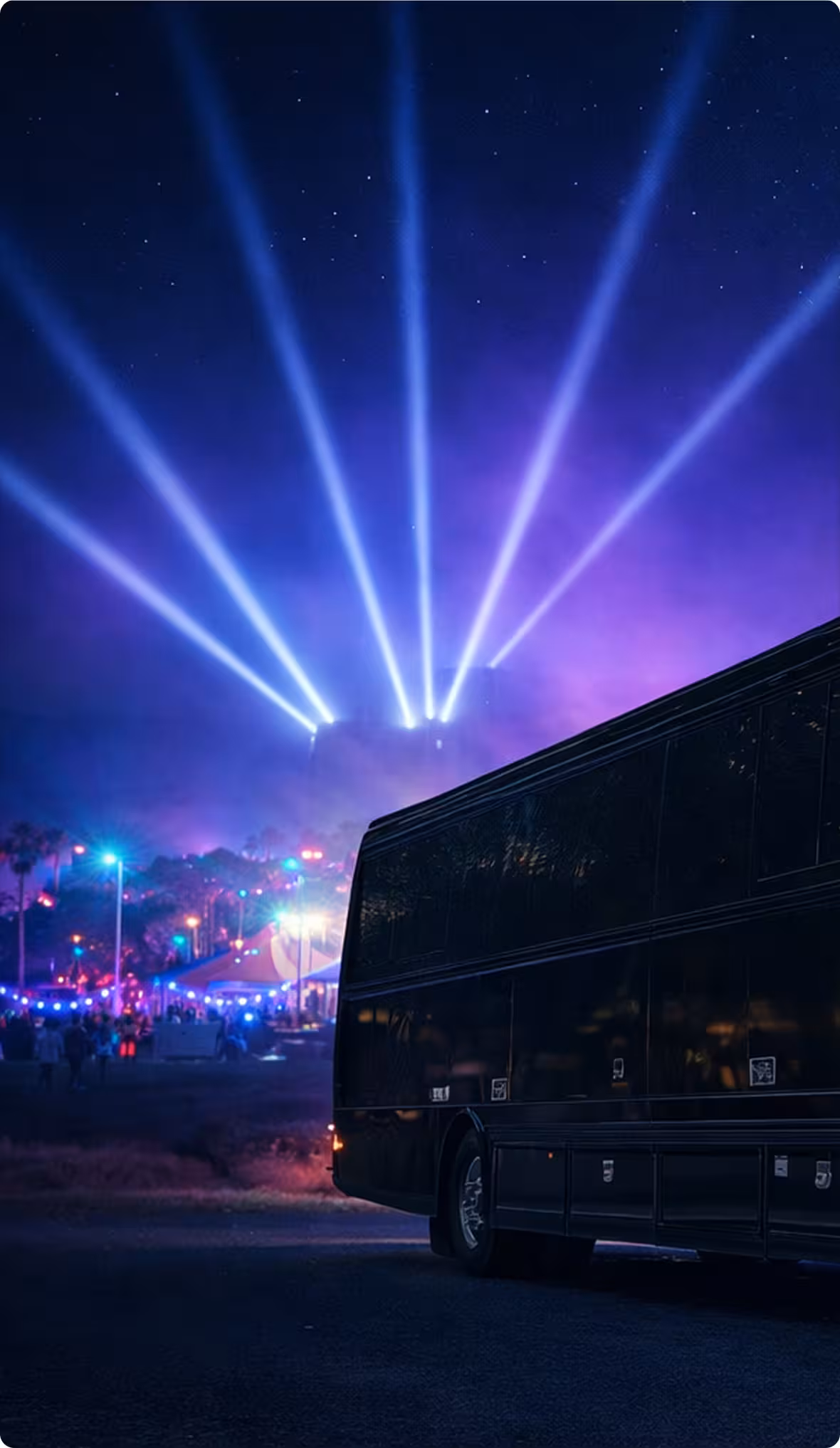 ## Charter Bus Service for Coachella 2026 in Indio – Effortless Travel for Large Groups 

 Bookinglane’s Charter Bus Service for Coachella 2026 in Indio is built for larger groups that require coordinated, reliable transportation throughout the festival. Our fleet includes mini coaches for up to 28 passengers, mid-sized motorcoaches for up to 35 passengers, and executive full-size coaches accommodating up to 56 passengers, making this service ideal for corporate groups, production teams, brand activations, and large private parties traveling together. 

 Each charter bus features comfortable seating, climate control, and generous luggage storage, ensuring a smooth ride even during Coachella’s busiest weekends. Professional chauffeurs manage all logistics, including traffic routing, road closures, and approved festival drop-off access, delivering your group as close to the Empire Polo Club entrance as permitted and eliminating the need for general parking or long walks in the desert heat. 

 For Coachella and other high-demand events, charter bus service is offered exclusively on an hourly basis rather than traditional round trips. Hourly service allows for flexible pickup times, multiple locations, and real-time schedule adjustments, which is essential during festival weekends when traffic flow and exit times can change quickly. 

 Bookinglane’s Charter Bus Service also supports airport transfers and multi-day itineraries, with group pickups available from Palm Springs International Airport, Los Angeles International Airport, Ontario International Airport, and surrounding regional airports. Hourly service can be customized for hotel shuttles, villa transfers, off-site events, and post-festival dining or nightlife, providing a seamless and scalable transportation solution for Coachella 2026.