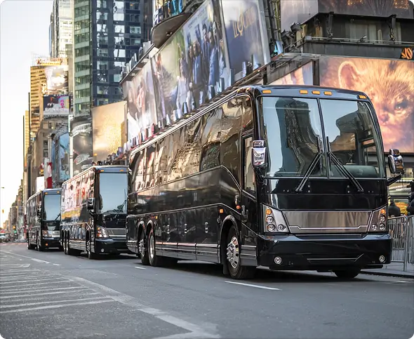 ## The Right Bus Size for Any Group

New York hosts a wide variety of events every day, and Bookinglane helps travelers find the right vehicle for any group size. Through our platform, you can access a range of transportation options, from compact minibuses ideal for city tours or small team outings to full-size charter buses that comfortably accommodate up to 56 passengers. These vehicles are equipped with amenities such as reclining seats, climate control, ample luggage space, and optional Wi-Fi to ensure a comfortable ride from start to finish.

Whether you're coordinating a company outing in Brooklyn, a private event in Queens, or a school trip to the Museum of Natural History, Bookinglane provides flexible options tailored to your needs. We work with vetted transportation providers who manage and operate their fleets to the highest standards, allowing you to book confidently while benefiting from a streamlined, centralized booking experience.