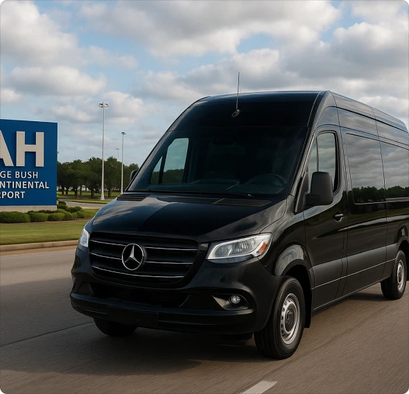 ## Sprinter Van Service in Houston, TX Made Easy 

 Getting around Houston, TX can be hectic—but Bookinglane’s Sprinter Van service makes it simple. Whether you’re traveling with a group, carrying extra luggage, or need more space to relax, our private vans are here for you. 

 A professional chauffeur will pick you up at your door or the airport, help with your bags, and get you where you need to go—without the hassle of crowds or long waits. 

 With plenty of room, quiet interiors, and a smooth ride, our Sprinter Vans in Houston, TX are the perfect choice for families, business groups, and anyone who wants a better way to move around the city.