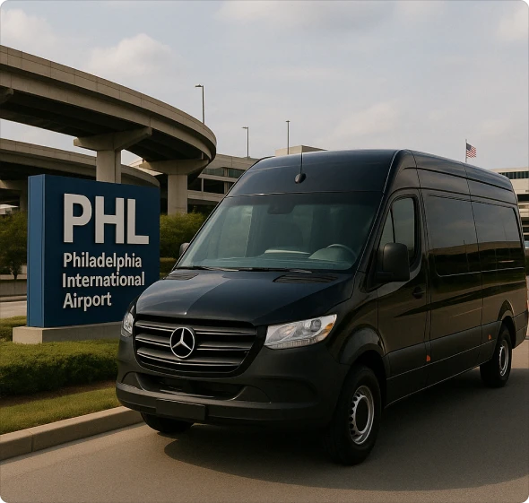 ## Corporate & Executive Group Transportation

For corporate groups traveling through Philadelphia, PA our Sprinter and executive van service offers a polished, streamlined experience. Ideal for leadership teams, visiting partners, and business delegations, each trip is coordinated with early arrivals, proactive updates, and smooth routing across Philadelphia County. 

Premium interiors allow passengers to work, rest, or meet comfortably while drivers handle every scheduling detail. Professionalism, consistency, and executive-level refinement define each stage of the journey.