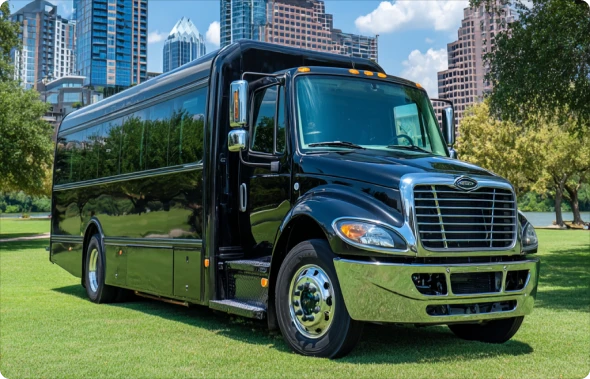 ## Rent a Charter Bus in Austin

Austin is one of the most dynamic cities in Texas—known for its legendary live music, rich history, and booming tech scene. It's also a fantastic destination for group travel. Whether you're organizing transportation for SXSW, coordinating a campus tour, or planning a school field trip to the Texas State Capitol, charter bus rentals in Austin offer a convenient and comfortable way to get around the city.

Bookinglane makes it easy to keep your group together and on time. Our trusted transportation partners ensure a smooth, reliable experience whether you're heading downtown, exploring Zilker Park, or taking a wine-tasting trip through nearby Dripping Springs.