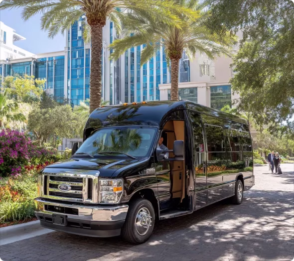 ## Charter Bus Rentals in Orlando
Orlando may be world-famous for its theme parks, but there’s much more to this Florida city than roller coasters and fireworks. From business conventions to nightlife, school trips to family reunions, Orlando brings people together for all kinds of group experiences. Charter bus rentals in Orlando are a safe, comfortable, and stress-free way to move your group from one destination to the next. Bookinglane makes it easy to travel together—whether you’re heading to Disney for the day, organizing transportation for a company retreat, or planning an event near Lake Eola.
Instead of splitting up into rideshares or relying on unpredictable public transit, Bookinglane offers private charter buses that keep your group on schedule, together, and comfortable throughout the journey.
A clean, air-conditioned bus arrives curbside under the Florida sun. A professional driver greets each passenger with a warm welcome and ensures luggage is safely packed away before departure.