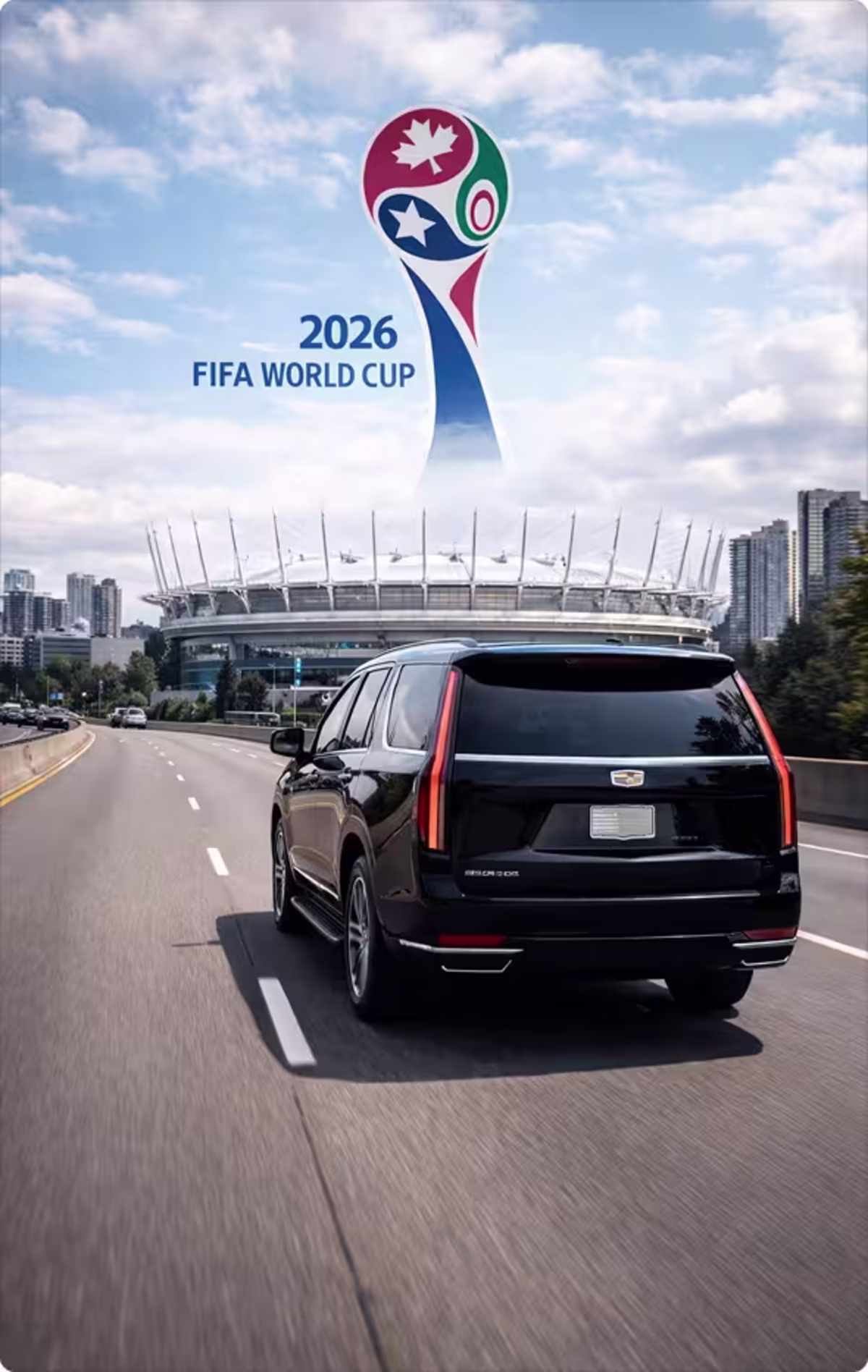 ## FIFA World Cup 2026 Canada Transportation by Bookinglane
Canada will welcome the world in the summer of 2026 as a proud co-host of the largest FIFA World Cup ever staged. For the first time in history, men's World Cup matches will be played on Canadian soil, with Toronto and Vancouver serving as the nation's two official host cities. Thirteen matches — ten group-stage fixtures and three knockout-round clashes — will take place across these two venues, drawing hundreds of thousands of international visitors to Eastern and Western Canada.
Navigating Canada's host cities during the tournament will require careful planning. Road closures near stadiums, heightened security perimeters, limited parking at venue sites, and surging demand for rideshare services will create significant transportation challenges. Whether you are a corporate sponsor attending hospitality events, a family traveling with children, a supporter group following your national team, or a VIP guest requiring discreet and punctual service, having dedicated ground transportation is essential to enjoying the World Cup without logistical stress.
Bookinglane offers premium chauffeur and car service for FIFA World Cup 2026 in Canada, with hourly and full-day bookings available in luxury sedans, SUVs, executive Sprinter Vans, limousine-style vehicles, and charter coaches. Professional drivers operate throughout the Greater Toronto Area and Metro Vancouver, ensuring seamless transfers between international airports, downtown hotels, fan festival zones, and official match venues.