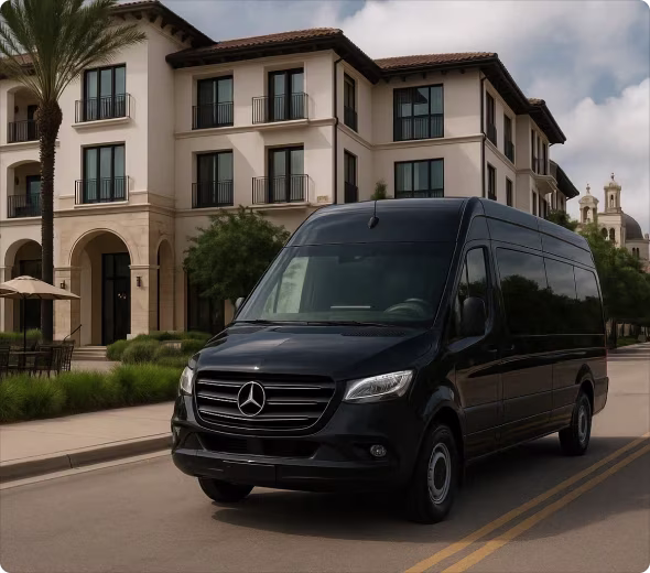 ## Executive Sprinter Van Service for Corporate Travel in San Diego, CA
Doing business in San Diego, CA? You need transportation that’s punctual, comfortable, and stress-free. Bookinglane’s executive Sprinter Van service is built for corporate travelers who value efficiency and space.
Our professional drivers show up early, dress sharp, and know how to get you to meetings on time. With spacious seating and onboard privacy, you can take calls, finish tasks, or simply unwind during the ride.
From team pickups to VIP transfers, our Sprinter Van service in San Diego, CA keeps your day on track and your schedule smooth.