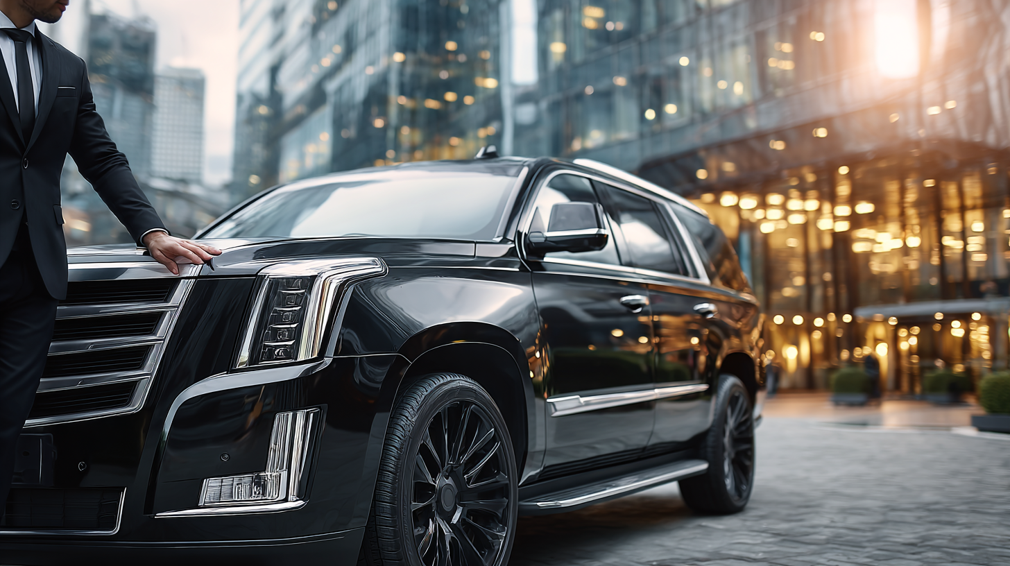 u4466961821 Luxury black SUV with chauffeur opening the door 9048ae2d-390a-46d0-ac2a-7e0748d09da2 2