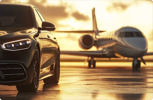 ## Just Landed? Our Airport Black Car Service Has You Covered
Landing in Frisco, TX? Don’t stress about finding a cab or getting stuck in long lines. Bookinglane’s black car service gives you a warm welcome.
Our driver will meet you inside the airport, help with your bags, and walk you straight to your waiting ride. No waiting, no confusion—just a smooth ride in a clean black sedan, or spacious SUVs and VANs for group transportation.
Start or end your trip with peace of mind.