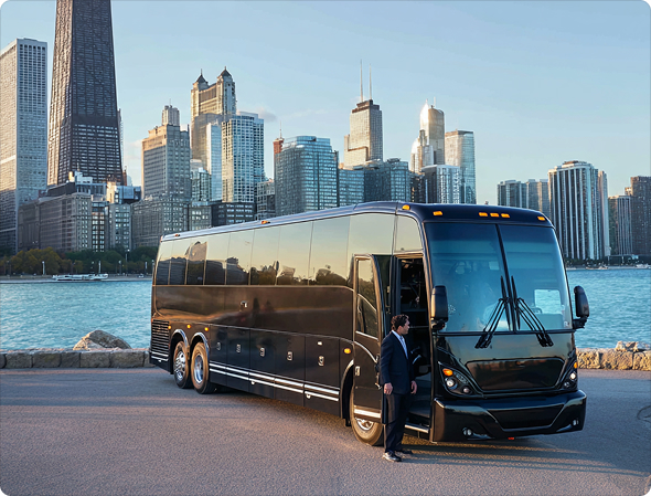 ## Rent a Comfortable Charter Bus in Chicago

Chicago is a city full of culture, iconic architecture, and vibrant neighborhoods—and it's best experienced together. Whether you’re organizing a student trip along Lake Michigan, a corporate outing in The Loop, or a group trip to a sports game or tournament, Bookinglane makes group travel in Chicago seamless and stress-free.

With experienced drivers, clean vehicles, and schedules that work around your itinerary, Bookinglane connects you with dependable charter bus services tailored to your needs. From the moment your group boards, you'll notice the difference: a courteous driver greets you, luggage is safely stowed, and passengers settle in for a smooth, comfortable ride in the Windy City.