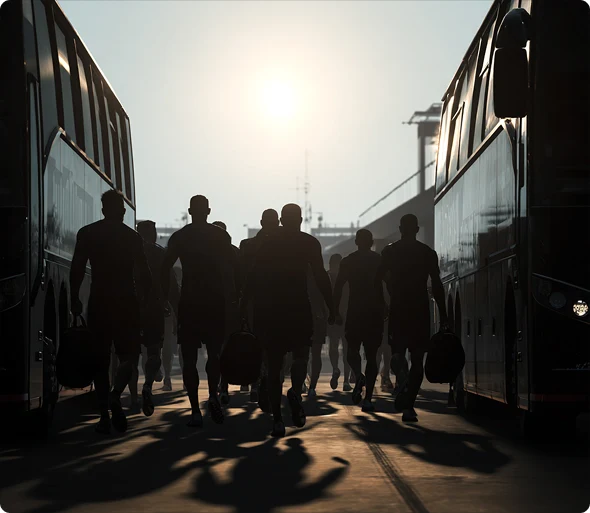 ## Get There Together and Win Together 

 It’s not just about the game—it’s about the vibe. That locker room energy? That ride-or-die team spirit? It kicks off the second you step on board one of our team busses. 

 Bookinglane’s sports transportation services are a perfect match for: 

 - Tournament weekends 

 - Rival games and away trips 

 - School sports travel  

 - Training camps 

 - College recruiting visits 

 - Fan crew charters and team bonding days 

 With reliable options like gogo sports travel, full-size bus team rentals, and sport group charters, we coordinate with top charter bus providers to make sure your squad stays on time, together, and stress-free—every mile of the way.