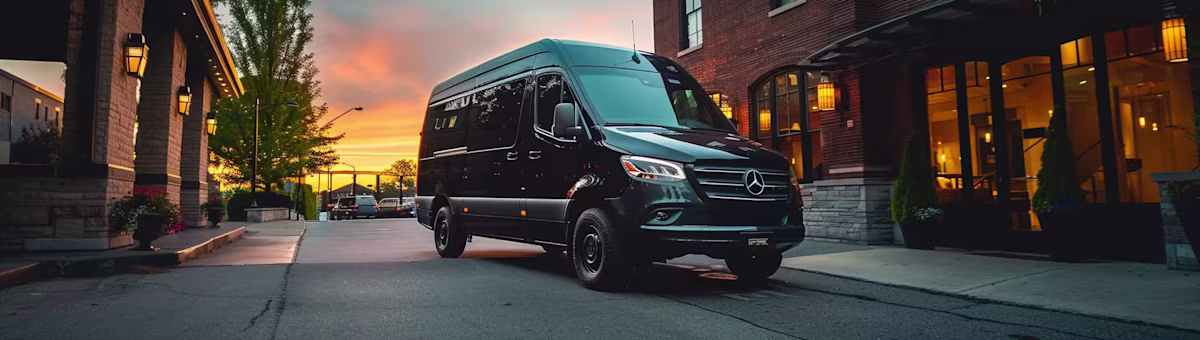 ## Sprinter Van Service for NFL Draft – Travel Together in Comfort
Our Sprinter Van service is the ultimate choice for groups attending the NFL Draft in Pittsburgh — combining spacious luxury with the maneuverability needed to navigate the city's bridges, hills, and event-day traffic. We offer three distinct configurations to match your needs, each accommodating up to 12 passengers, with select configurations accommodating up to 14:
* **Executive-Style Sprinter Van**
Captain's chairs, conference-style seating, and integrated technology make this configuration ideal for groups that want to stay productive or entertained on the move. A polished interior suited for corporate outings or groups of friends.
* **Shuttle-Style Sprinter Van**
Forward-facing seating maximizes capacity, making it the preferred choice for larger corporate groups, alumni associations, or fan clubs traveling together to draft events and downtown Pittsburgh destinations. This layout also offers generous luggage space for guests arriving from the airport or checking out of hotels.
* **Limo-Style Sprinter Van**
Premium leather seating arranged in a sophisticated lounge configuration, perfect for corporate executives and VIP guests who want to celebrate draft picks or hold business discussions while in transit. Ambient lighting, a premium sound system, and climate-controlled comfort transform the ride into a mobile entertainment space for those who refuse to compromise on luxury.
Pittsburgh's compact downtown, historic bridges, and event-day street closures make the Sprinter Van's agility invaluable. Your chauffeur can access drop-off zones that larger vehicles can't reach — while still providing more space and amenities than a standard SUV. The elevated seating offers spectacular views of Pittsburgh's iconic skyline, three rivers, and stadium district.