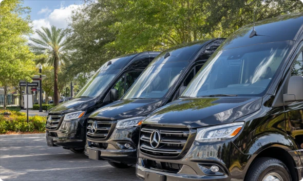 ## From Minibuses to Full-Size Coaches

Orlando hosts all types of events, so flexible transportation options are key. Bookinglane offers everything from minibus rentals for up to 24 passengers and full-size charter buses that seat up to 56. Whether you’re arranging a full-size coach for a major convention at the Orange County Convention Center or a mid-size bus for a youth sports team, we have the right fit for your group.

Each bus comes equipped with comfortable reclining seats, air conditioning, Wi-Fi, power outlets, and ample storage for luggage and gear—making every ride as smooth as it is relaxing.